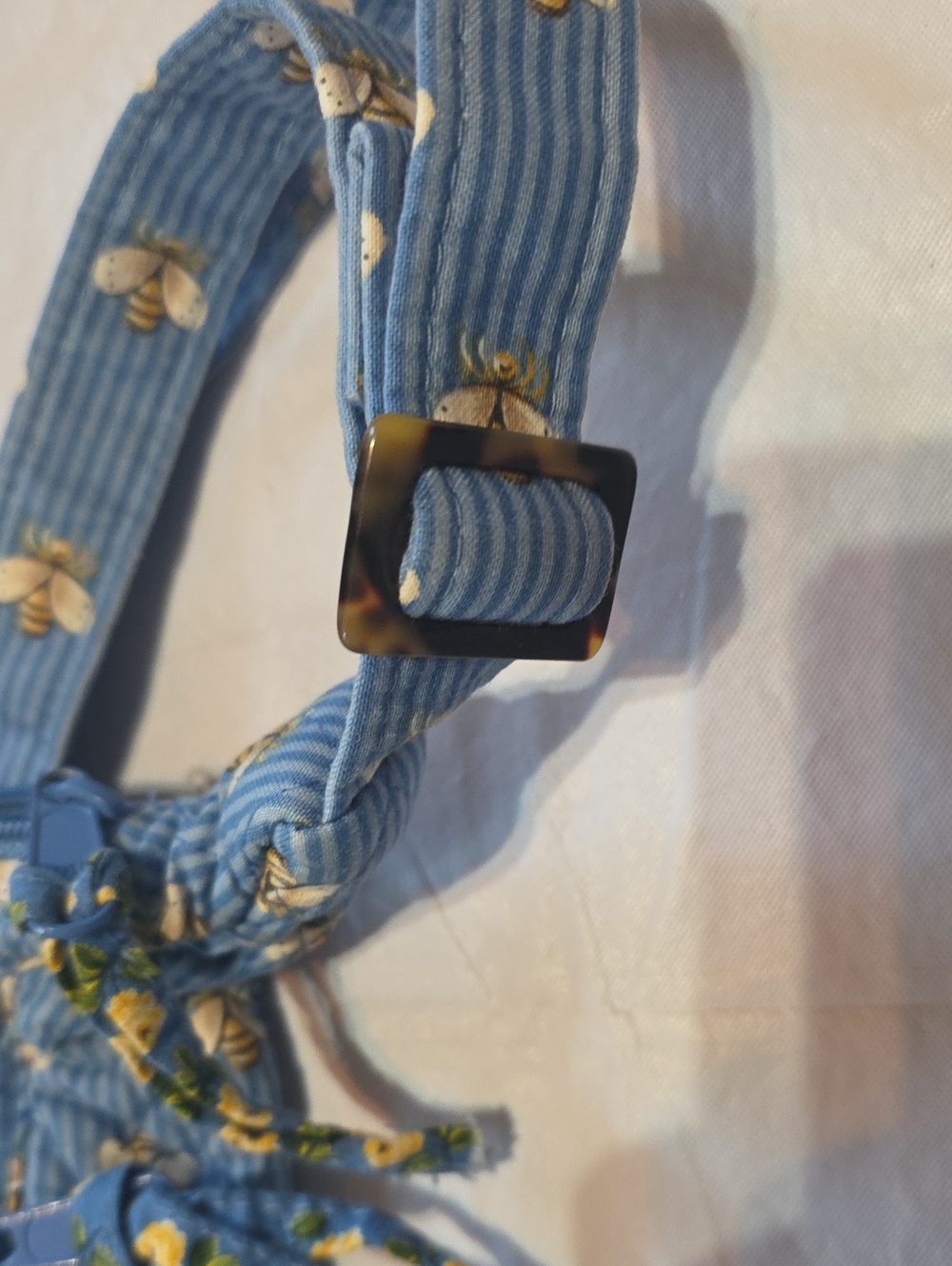 Vera Bradley VTG Y2K Quilted Blue Bees Shoulder Bag Retired Cottage Granny Core - Picture 8 of 10